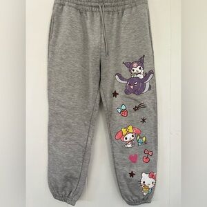 Hello Kitty and‎ Friends Sweatpants Gray Scribble Melody Kuromi Women’s Large